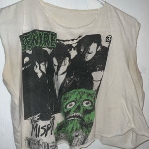 Vintage Misfits Hand Cropped Tank Top